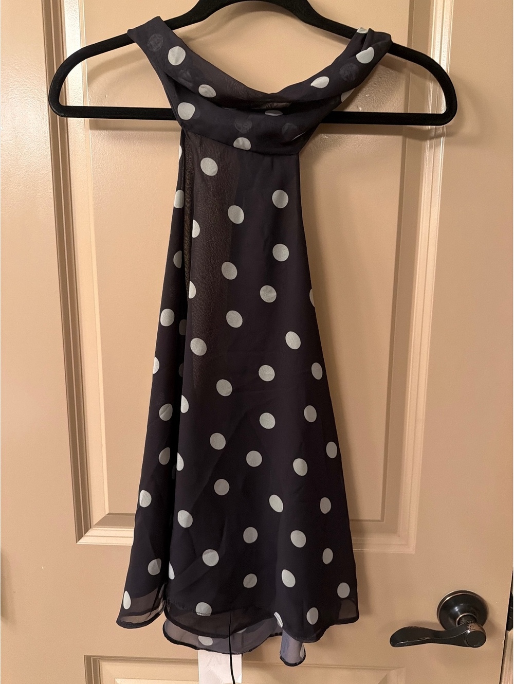 Zara Black and light sage Polka Dot Backless top